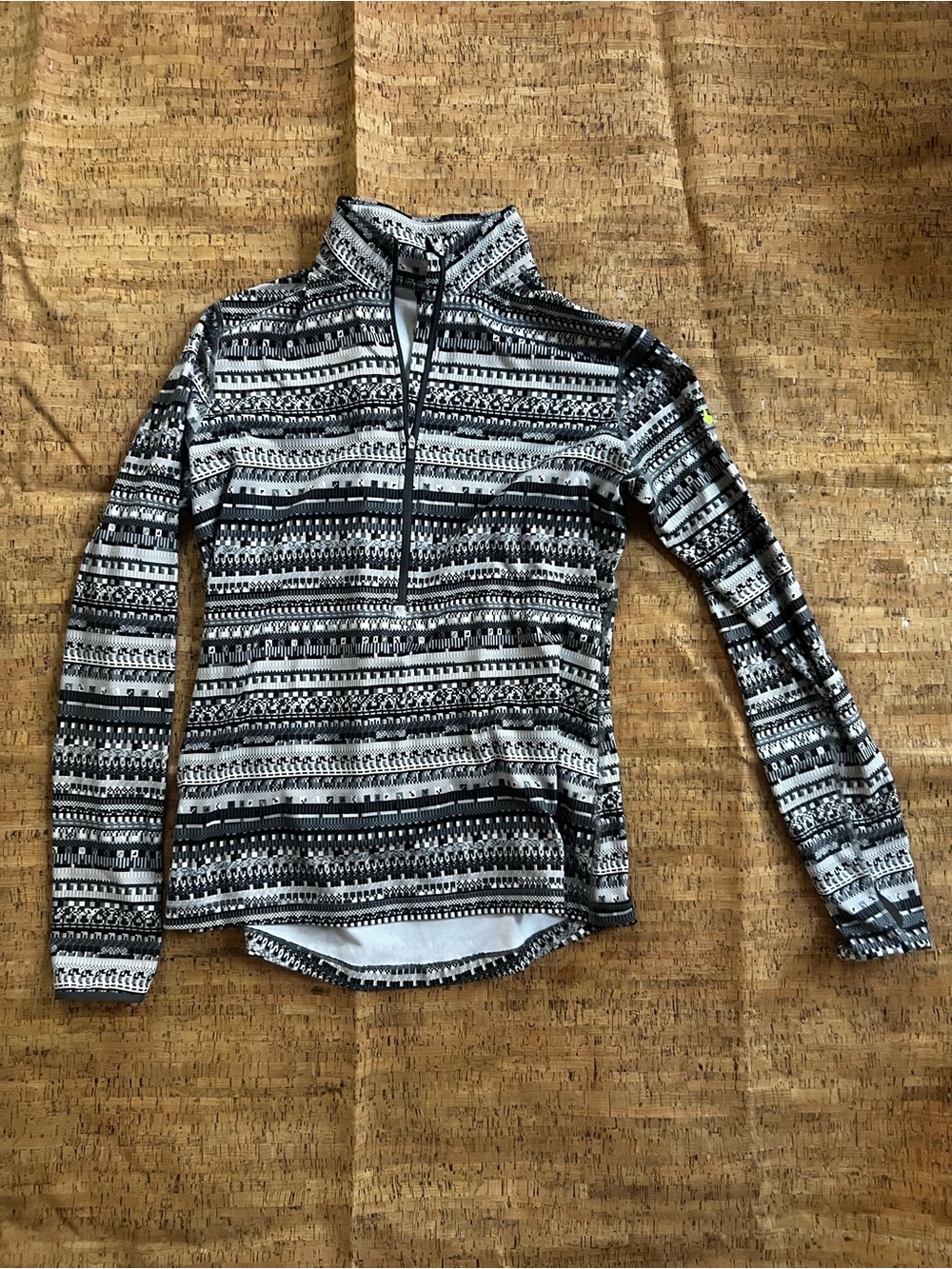 Nike Black & White Geometric Half-Zip Pullover
